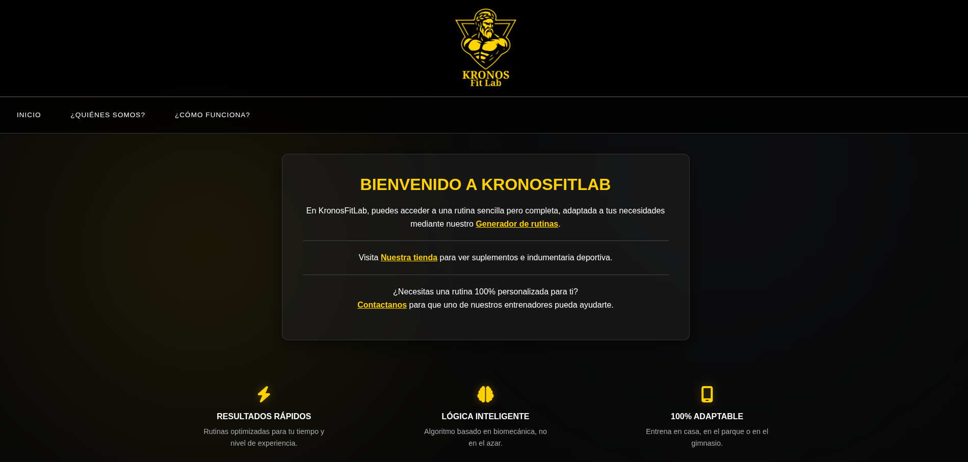 Sitio web de entrenamiento personalizado Kronos Fit Lab - System Tux